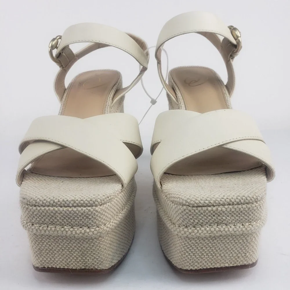 Sam Edelman Women's Sandals Trianna Platform Heels Ivory  size 9.5